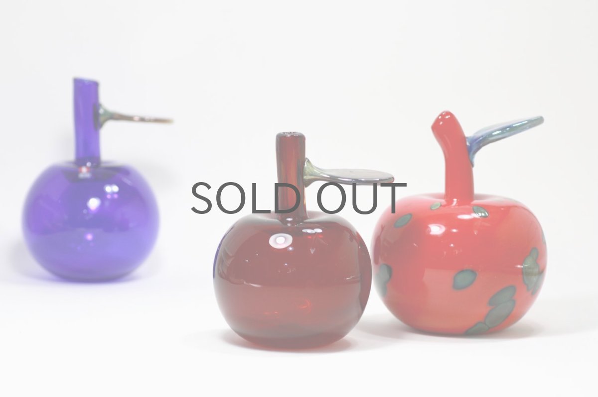 画像10: 北欧アートガラス/Oiva Toikka/オイバ・トイッカ/Nuutajarvi/ヌータヤルヴィ/限定/アップルボトル/ブルー (10)