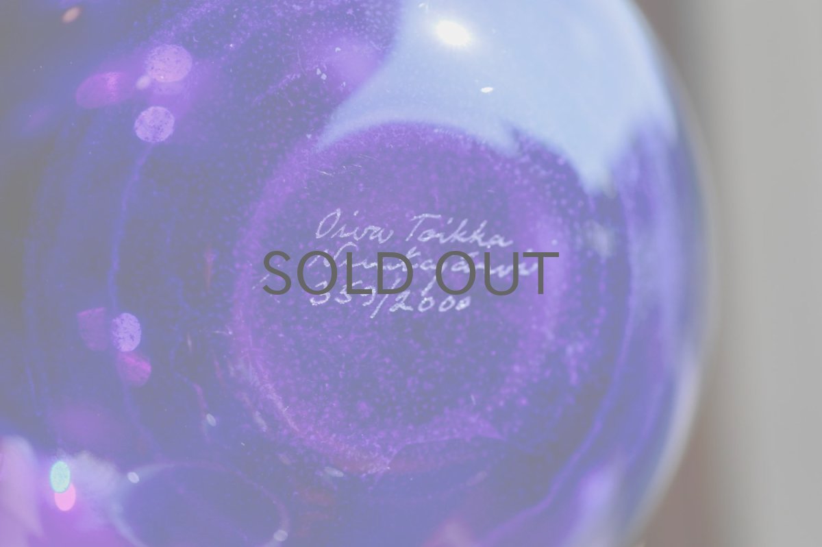 画像6: 北欧アートガラス/Oiva Toikka/オイバ・トイッカ/Nuutajarvi/ヌータヤルヴィ/限定/アップルボトル/ブルー (6)