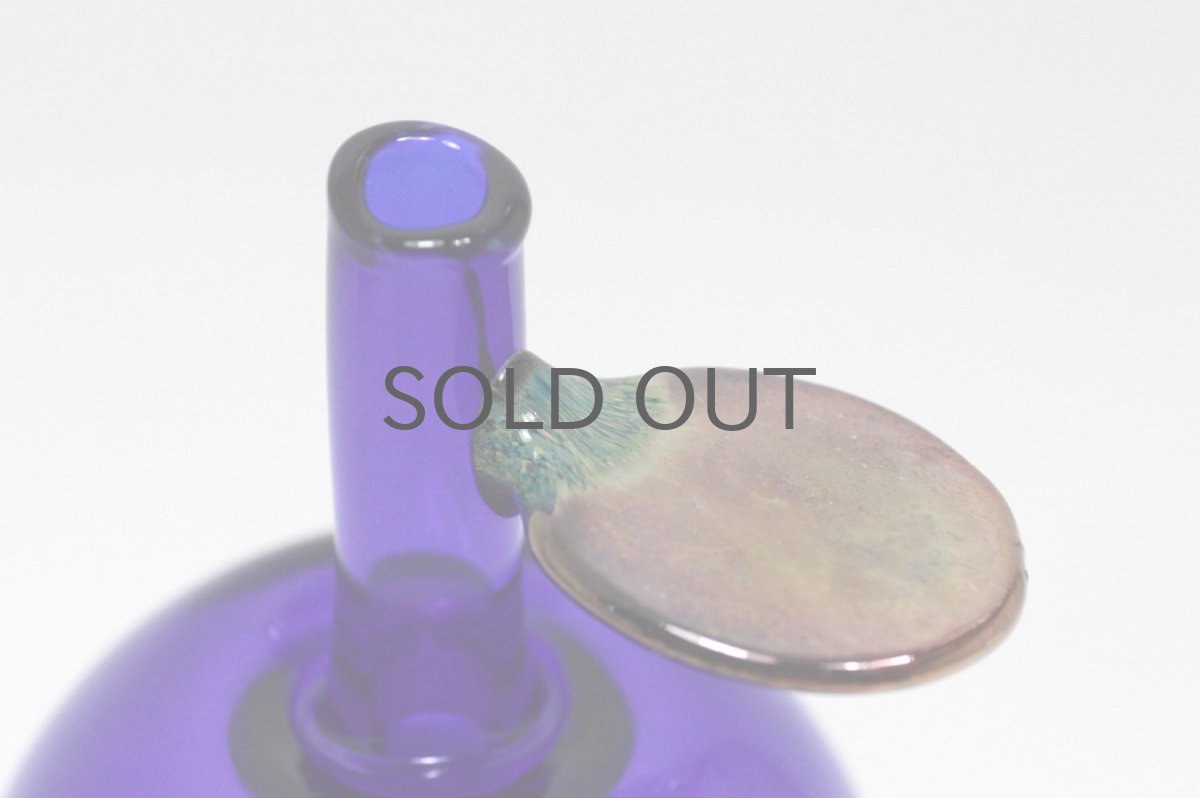 画像4: 北欧アートガラス/Oiva Toikka/オイバ・トイッカ/Nuutajarvi/ヌータヤルヴィ/限定/アップルボトル/ブルー (4)