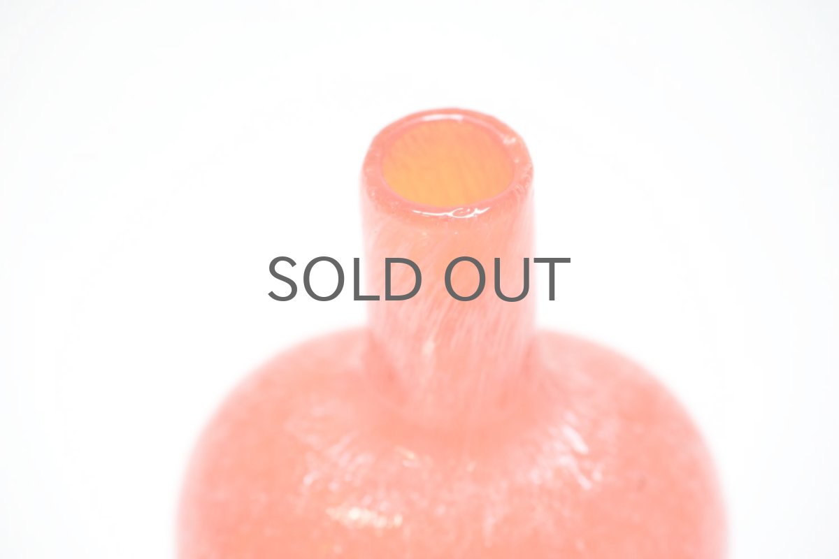 画像3: 北欧アートガラス/ビンテージガラス/Oiva Toikka/オイバ・トイッカ/Nuutajarvi/ヌータヤルヴィ/Puteli/プテリボトル/Sサイズ/オレンジ&グリーン (3)