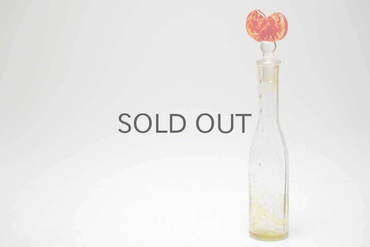 画像6: 北欧アートガラス/ビンテージガラス/Oiva Toikka/オイバ・トイッカ/Nuutajarvi/ヌータヤルヴィ/Puteli/プテリボトル/MIサイズ/オレンジトップ (6)