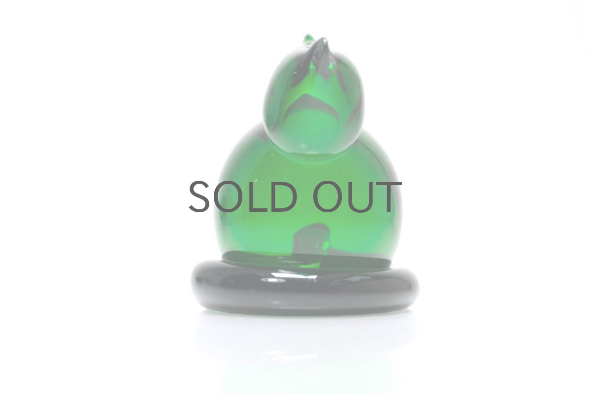 画像3: 北欧アートガラス/ビンテージガラス/Inkeri Toikka/インケリ・トイッカ/Kissa/グリーン/子猫  (3)