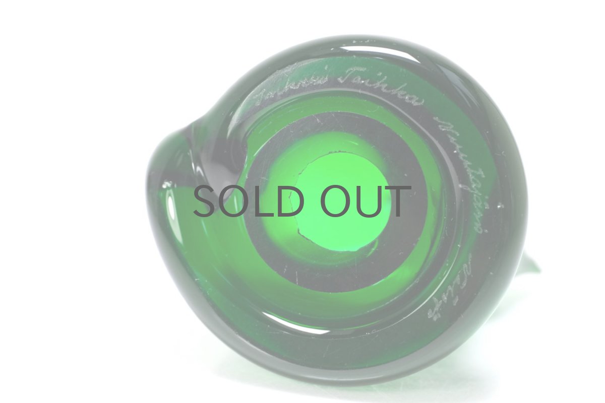 画像6: 北欧アートガラス/ビンテージガラス/Inkeri Toikka/インケリ・トイッカ/Kissa/グリーン/子猫  (6)