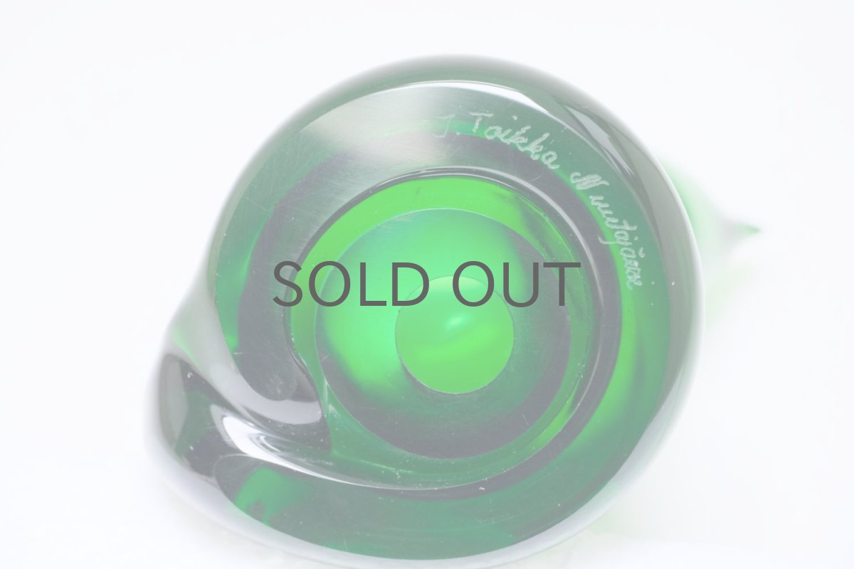 画像9: 北欧アートガラス/ビンテージガラス/Inkeri Toikka/インケリ・トイッカ/Kissa/グリーン/子猫  (9)