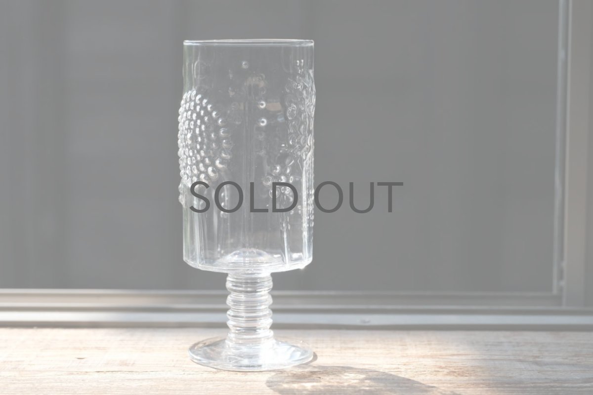 画像4: 北欧ビンテージガラス/Oiva Toikka/オイバトイッカ/フローラ/NUUTAJARVI/ヌータヤルヴィ/脚付きタンブラー/ビアグラス/パフェグラス/クリア/Mサイズ (4)