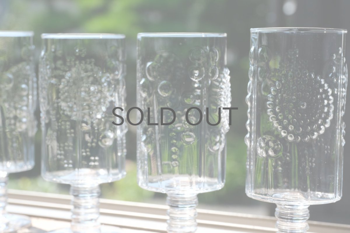 画像3: 北欧ビンテージガラス/Oiva Toikka/オイバトイッカ/フローラ/NUUTAJARVI/ヌータヤルヴィ/脚付きタンブラー/ビアグラス/パフェグラス/クリア/Mサイズ (3)