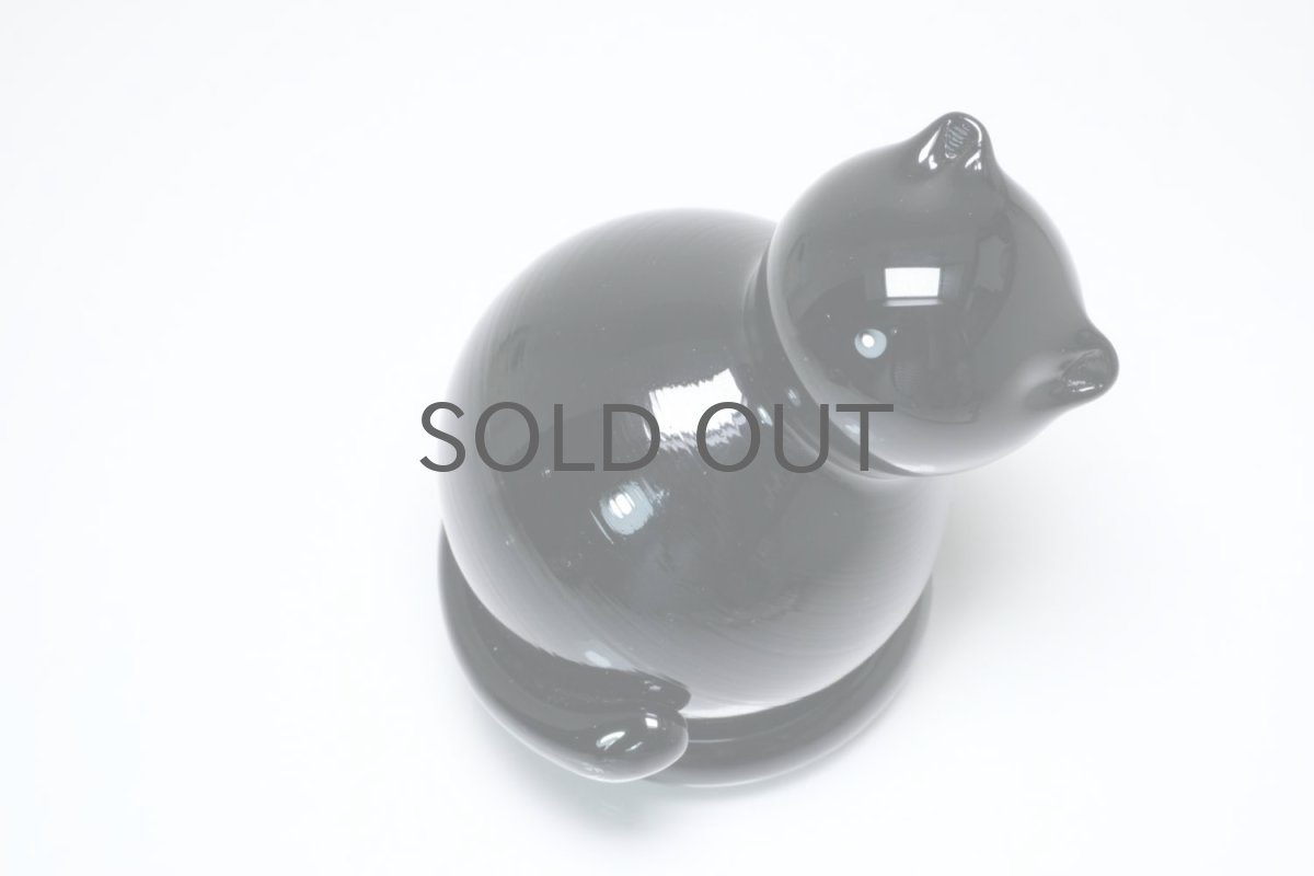 画像4: 北欧アートガラス/ビンテージガラス/Inkeri Toikka/インケリ・トイッカ/Kissa/ネコ/ブラック (4)