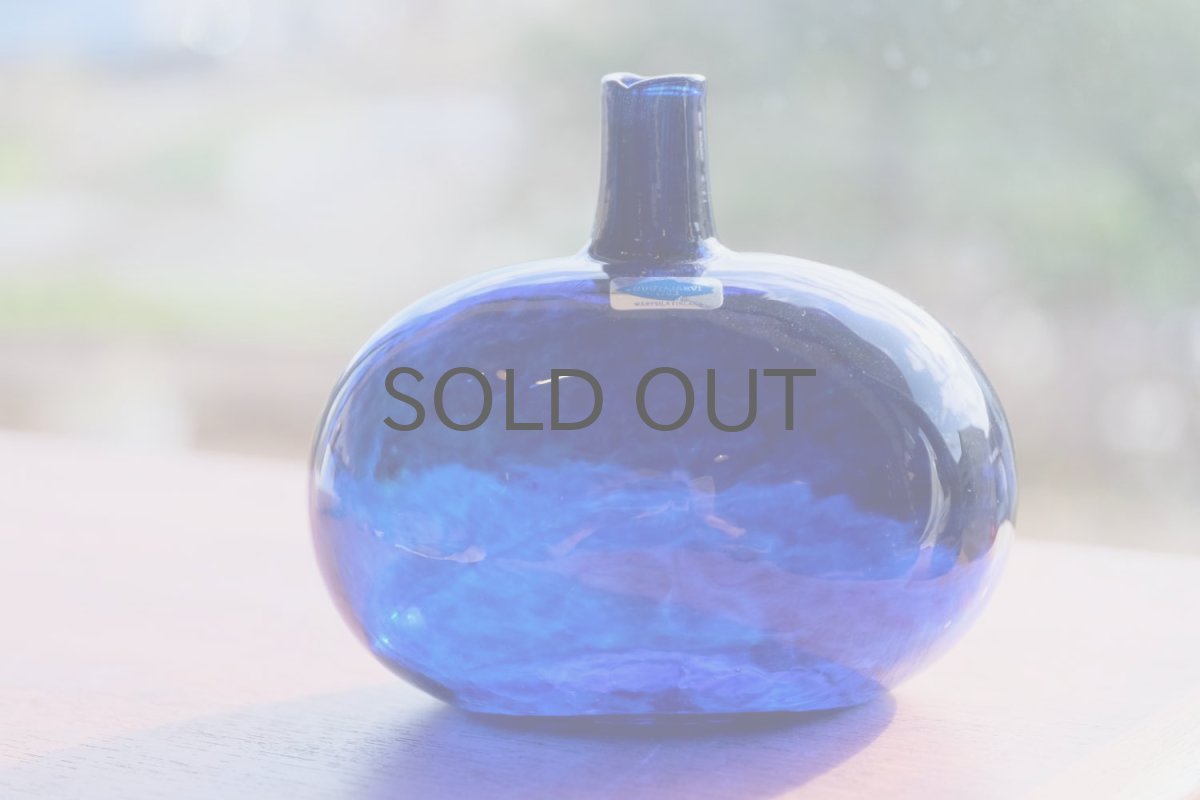 画像8: 北欧ガラス/Oiva Toikka/オイバ・トイッカ/Nuutajarvi/ヌータヤルヴィ/MANSIKKAPAIKKA/一輪挿し/ネイビー (8)