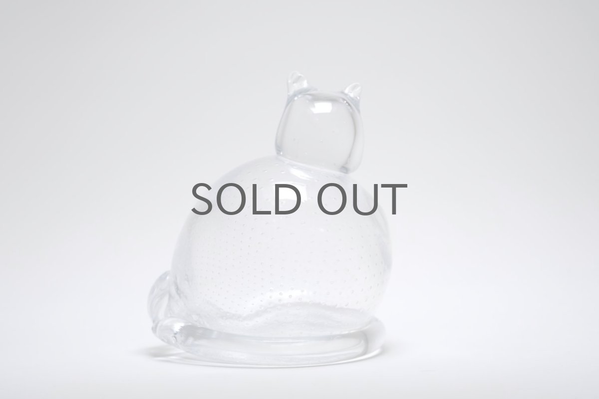 画像4: 北欧アートガラス/ビンテージガラス/Inkeri Toikka/インケリ・トイッカ/Kissa/クリアコントロールバブル/親猫  (4)