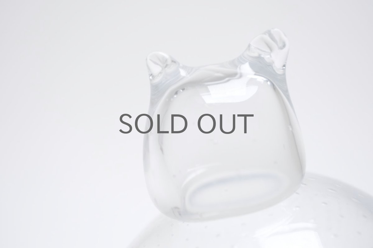 画像2: 北欧アートガラス/ビンテージガラス/Inkeri Toikka/インケリ・トイッカ/Kissa/クリアコントロールバブル/親猫  (2)