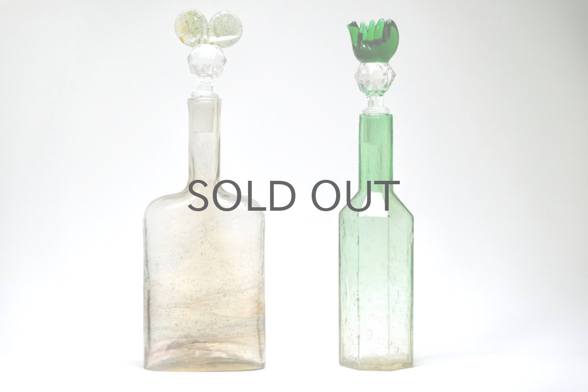 画像8: 北欧アートガラス/ビンテージガラス/Oiva Toikka/オイバ・トイッカ/Nuutajarvi/ヌータヤルヴィ/Puteli/プテリボトル/Lサイズ/ハニー (8)