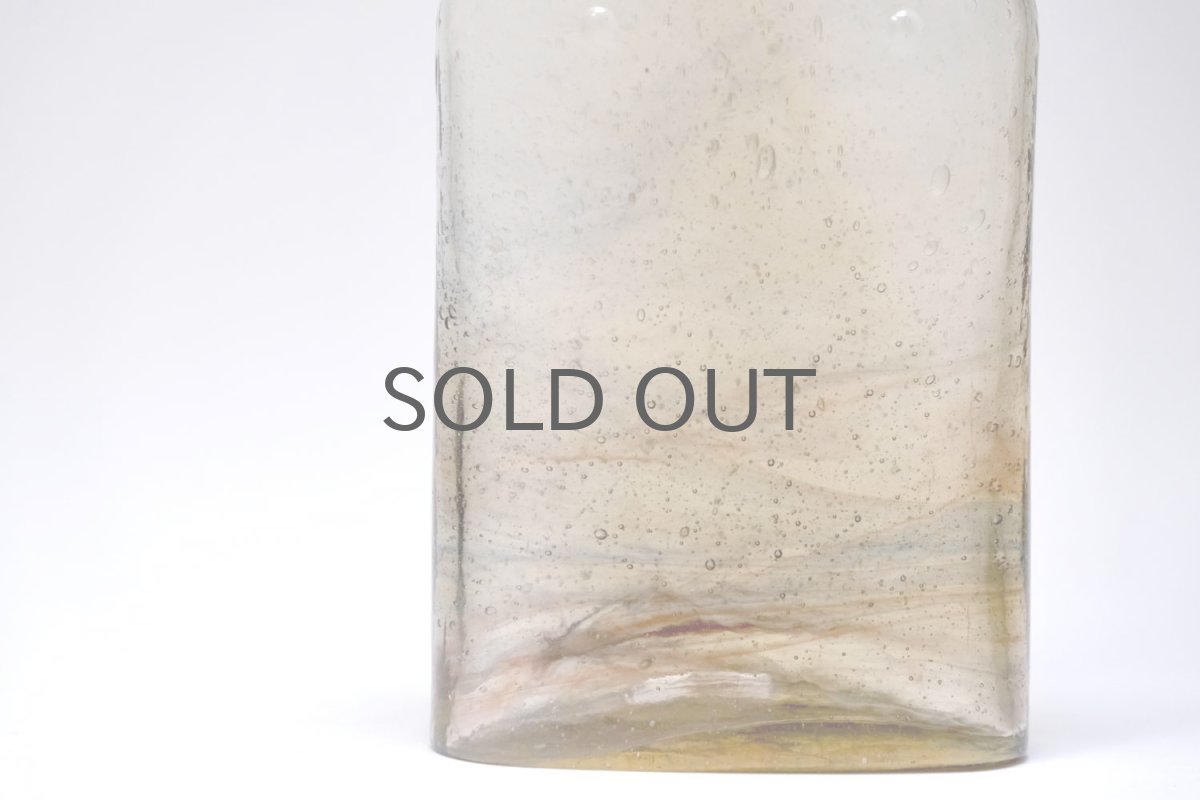 画像5: 北欧アートガラス/ビンテージガラス/Oiva Toikka/オイバ・トイッカ/Nuutajarvi/ヌータヤルヴィ/Puteli/プテリボトル/Lサイズ/ハニー (5)