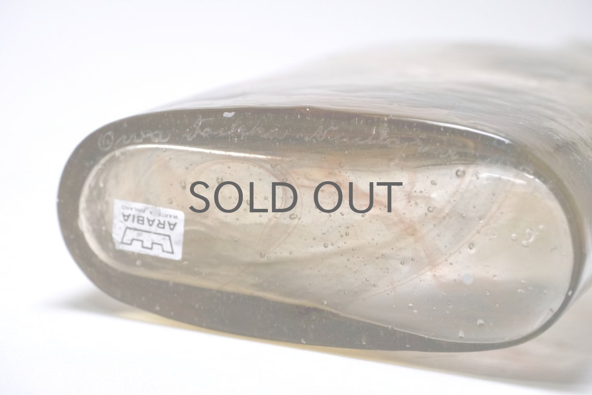 画像7: 北欧アートガラス/ビンテージガラス/Oiva Toikka/オイバ・トイッカ/Nuutajarvi/ヌータヤルヴィ/Puteli/プテリボトル/Lサイズ/ハニー (7)