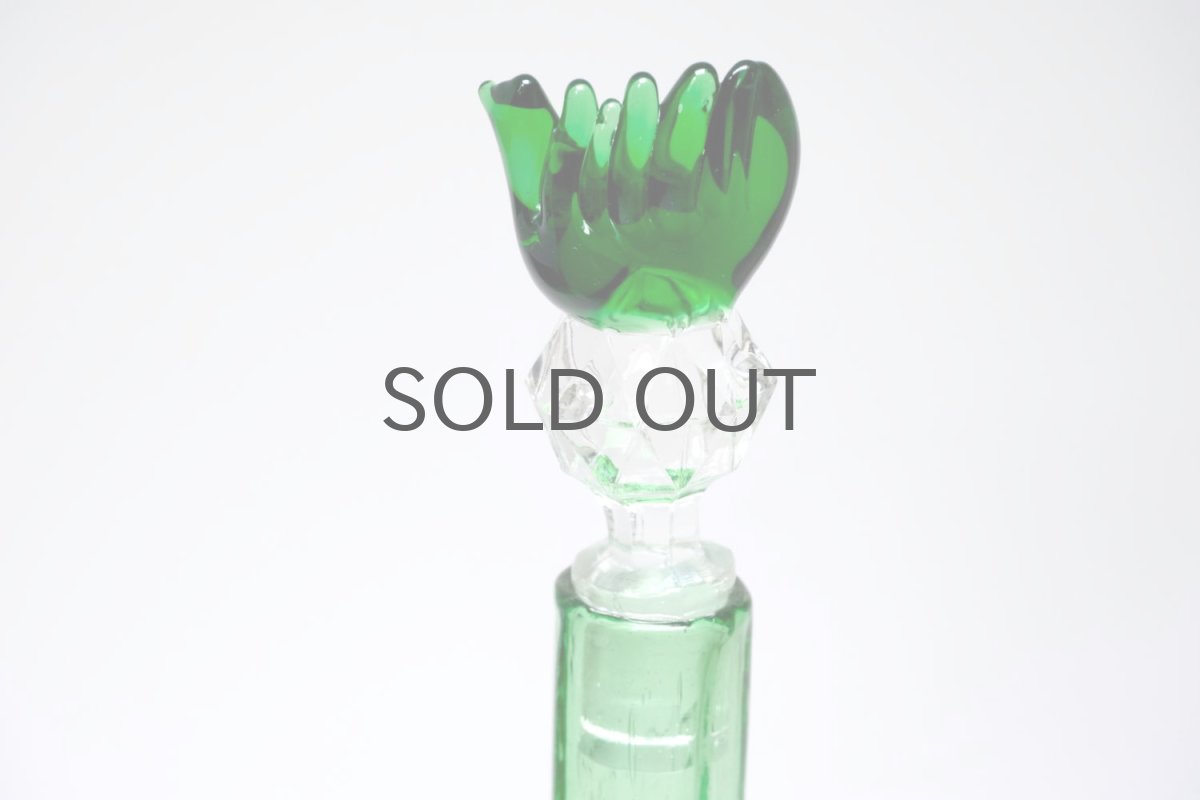 画像2: 北欧アートガラス/ビンテージガラス/Oiva Toikka/オイバ・トイッカ/Nuutajarvi/ヌータヤルヴィ/Puteli/プテリボトル/Mサイズ/8角形/ライムグリーン (2)