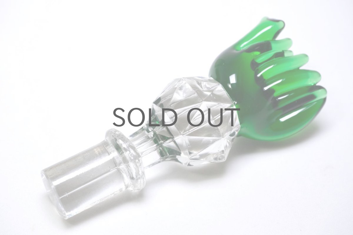 画像3: 北欧アートガラス/ビンテージガラス/Oiva Toikka/オイバ・トイッカ/Nuutajarvi/ヌータヤルヴィ/Puteli/プテリボトル/Mサイズ/8角形/ライムグリーン (3)