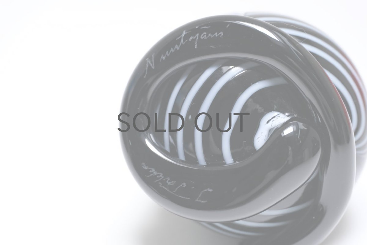 画像5: 北欧アートガラス/ビンテージガラス/Inkeri Toikka/インケリ・トイッカ/Kissa/ネコ/ボーダーブラック＆ホワイト/子ネコ (5)