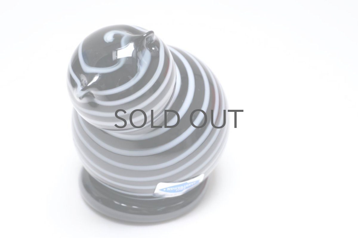 画像4: 北欧アートガラス/ビンテージガラス/Inkeri Toikka/インケリ・トイッカ/Kissa/ネコ/ボーダーブラック＆ホワイト/子ネコ (4)