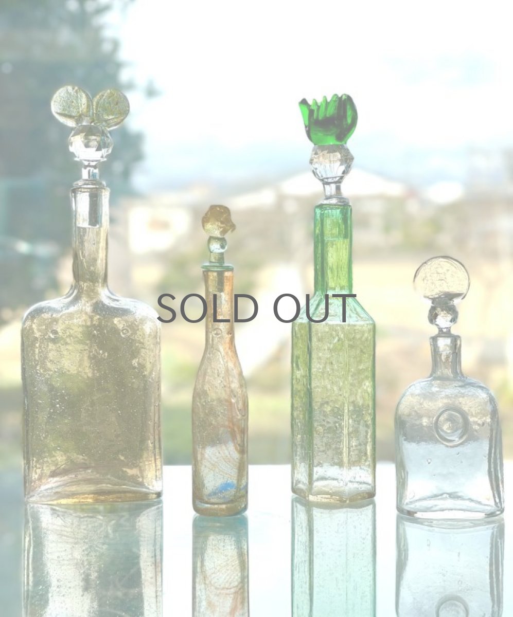 画像9: 北欧アートガラス/ビンテージガラス/Oiva Toikka/オイバ・トイッカ/Nuutajarvi/ヌータヤルヴィ/Puteli/プテリボトル/Lサイズ/ハニー (9)