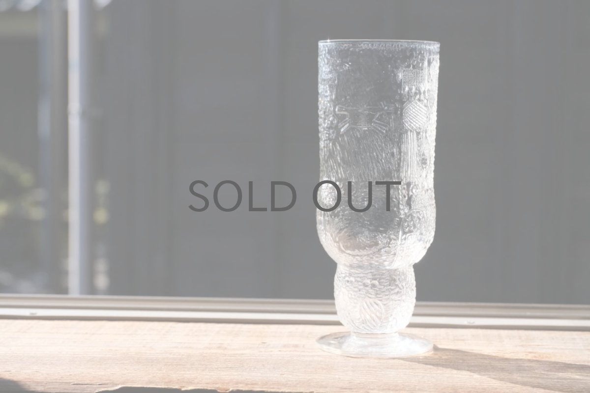 画像2: 北欧ビンテージガラス/Oiva Toikka/オイバ・トイッカ/ファウナ/NUUTAJARVI/ヌータヤルヴィ/クリア/ビアグラス (2)