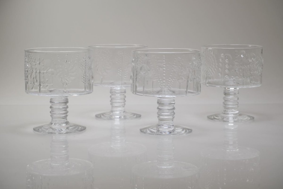 画像6: 北欧ビンテージガラス/Oiva Toikka/オイバトイッカ/Flora/フローラ/ヌータヤルヴィ/脚付き/デザートボウル (6)