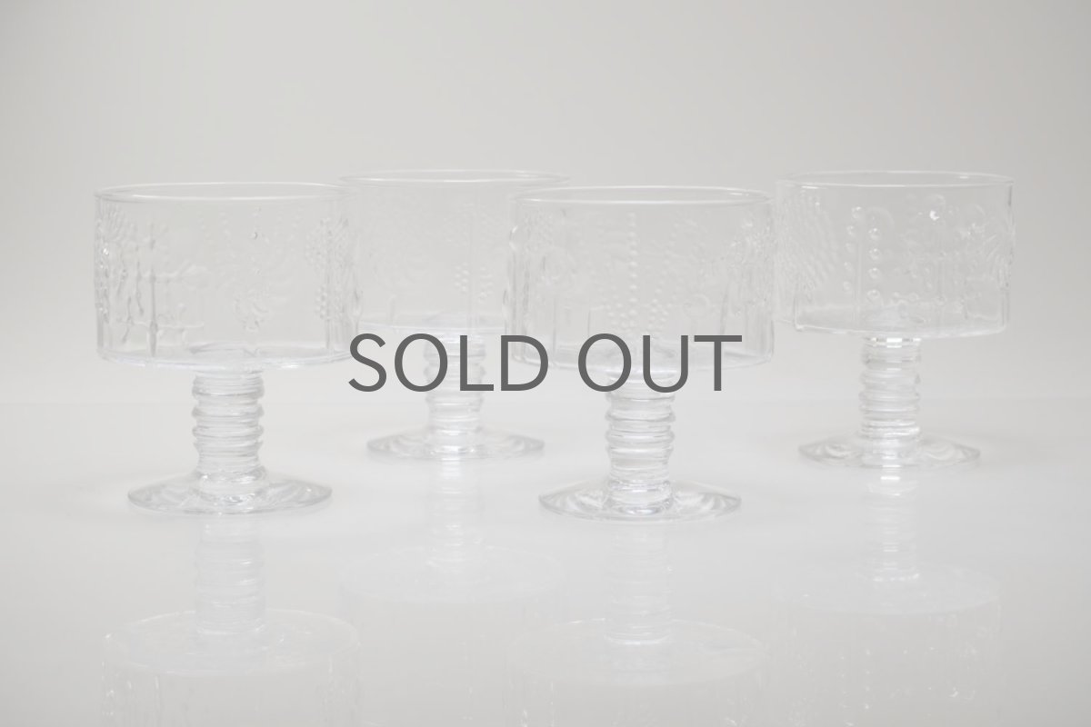 画像6: 北欧ビンテージガラス/Oiva Toikka/オイバトイッカ/Flora/フローラ/ヌータヤルヴィ/脚付き/デザートボウル (6)