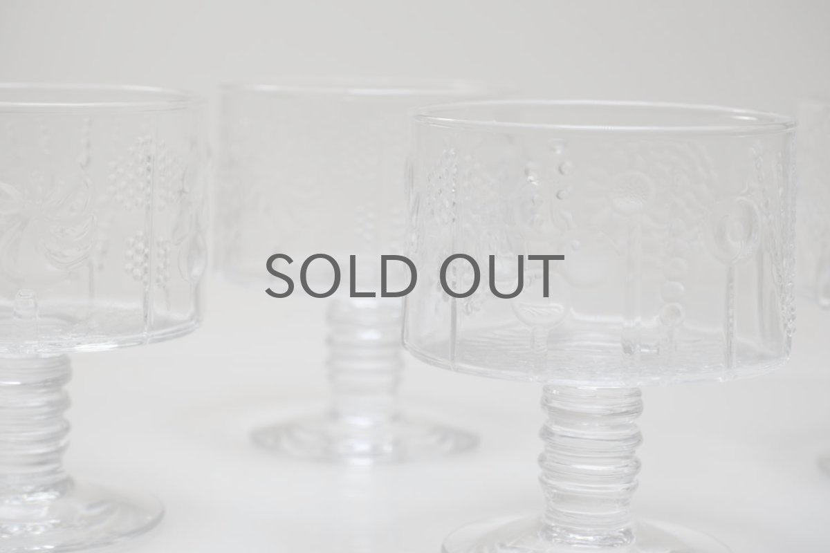 画像7: 北欧ビンテージガラス/Oiva Toikka/オイバトイッカ/Flora/フローラ/ヌータヤルヴィ/脚付き/デザートボウル (7)