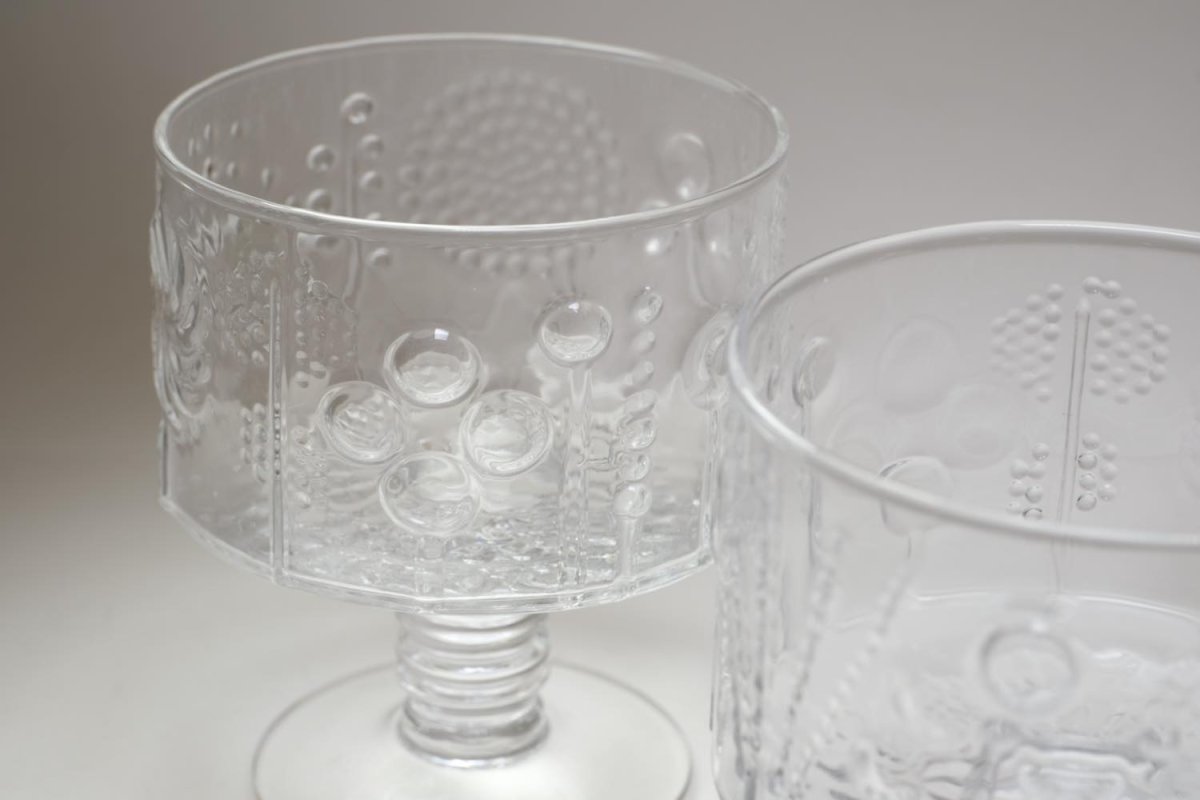 画像8: 北欧ビンテージガラス/Oiva Toikka/オイバトイッカ/Flora/フローラ/ヌータヤルヴィ/脚付き/デザートボウル (8)