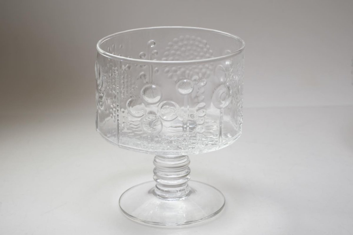 画像10: 北欧ビンテージガラス/Oiva Toikka/オイバトイッカ/Flora/フローラ/ヌータヤルヴィ/脚付き/デザートボウル (10)