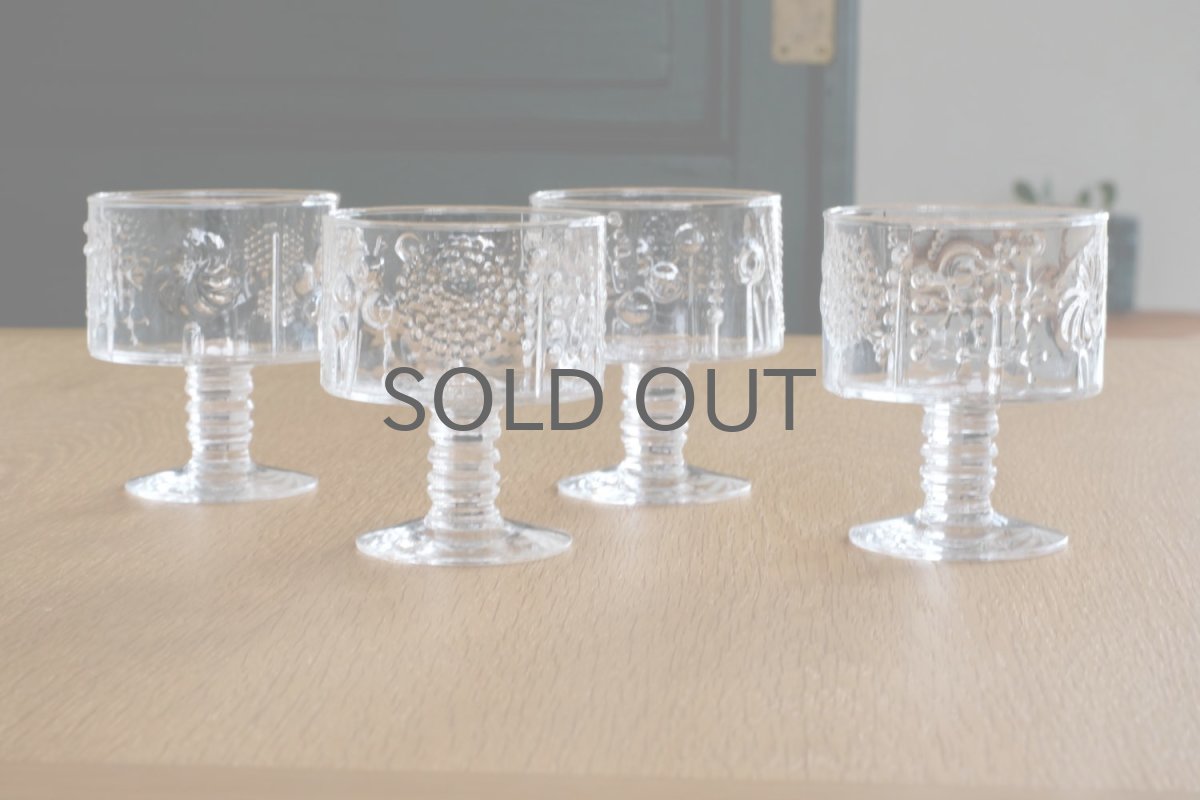 画像2: 北欧ビンテージガラス/Oiva Toikka/オイバトイッカ/Flora/フローラ/ヌータヤルヴィ/脚付き/デザートボウル (2)