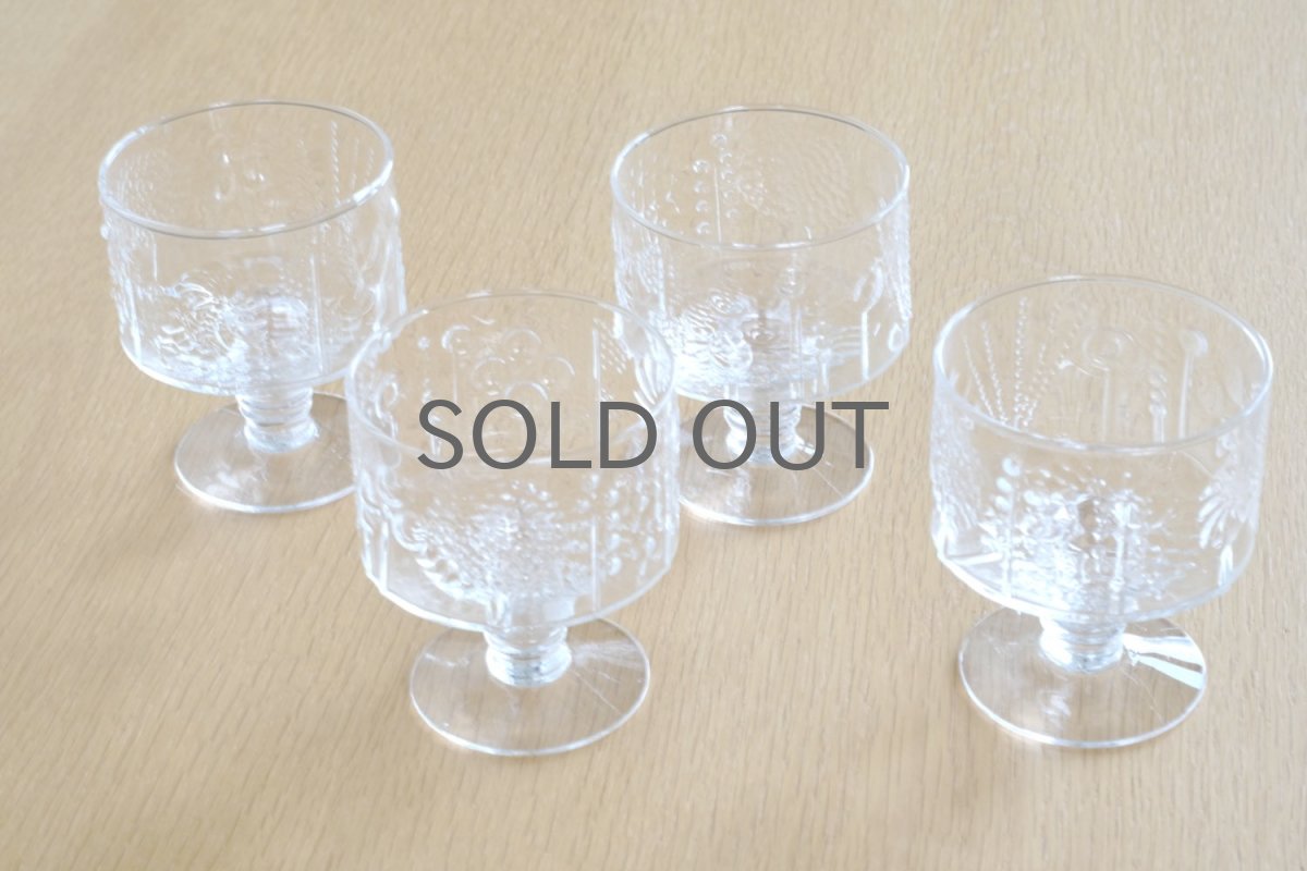 画像5: 北欧ビンテージガラス/Oiva Toikka/オイバトイッカ/Flora/フローラ/ヌータヤルヴィ/脚付き/デザートボウル (5)