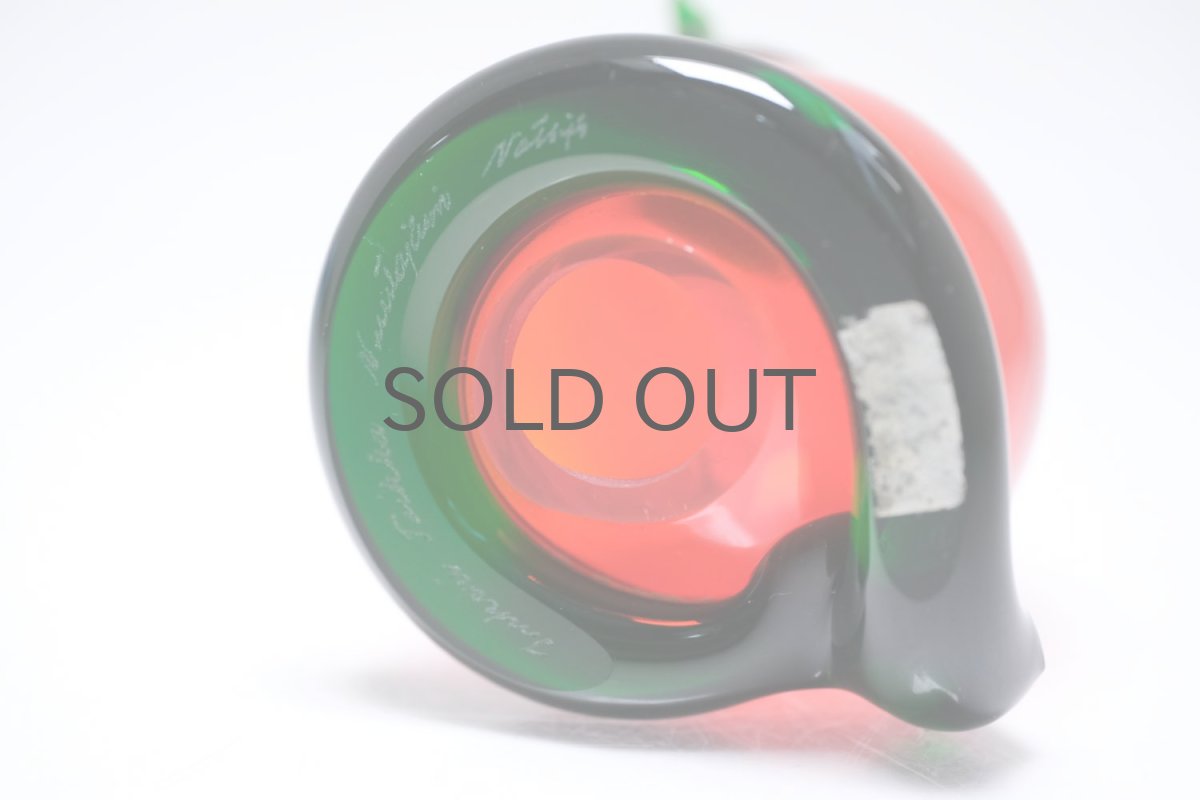 画像4: 北欧アートガラス/ビンテージガラス/Inkeri Toikka/インケリ・トイッカ/Kissa/レッド&グリーン/子猫  (4)