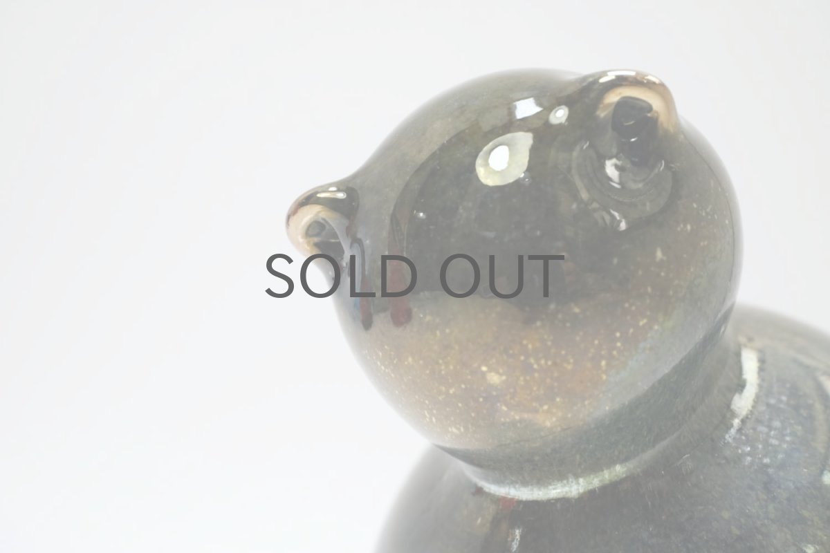 画像2: 北欧アートガラス/ビンテージガラス/Inkeri Toikka/インケリ・トイッカ/Kissa/ラスター/子猫  (2)