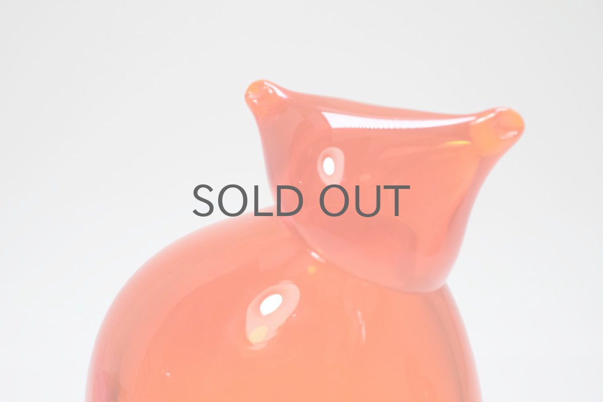 画像2: 北欧アートガラス/ビンテージガラス/Inkeri Toikka/インケリ・トイッカ/Kissa/オレンジレッド/子猫  (2)