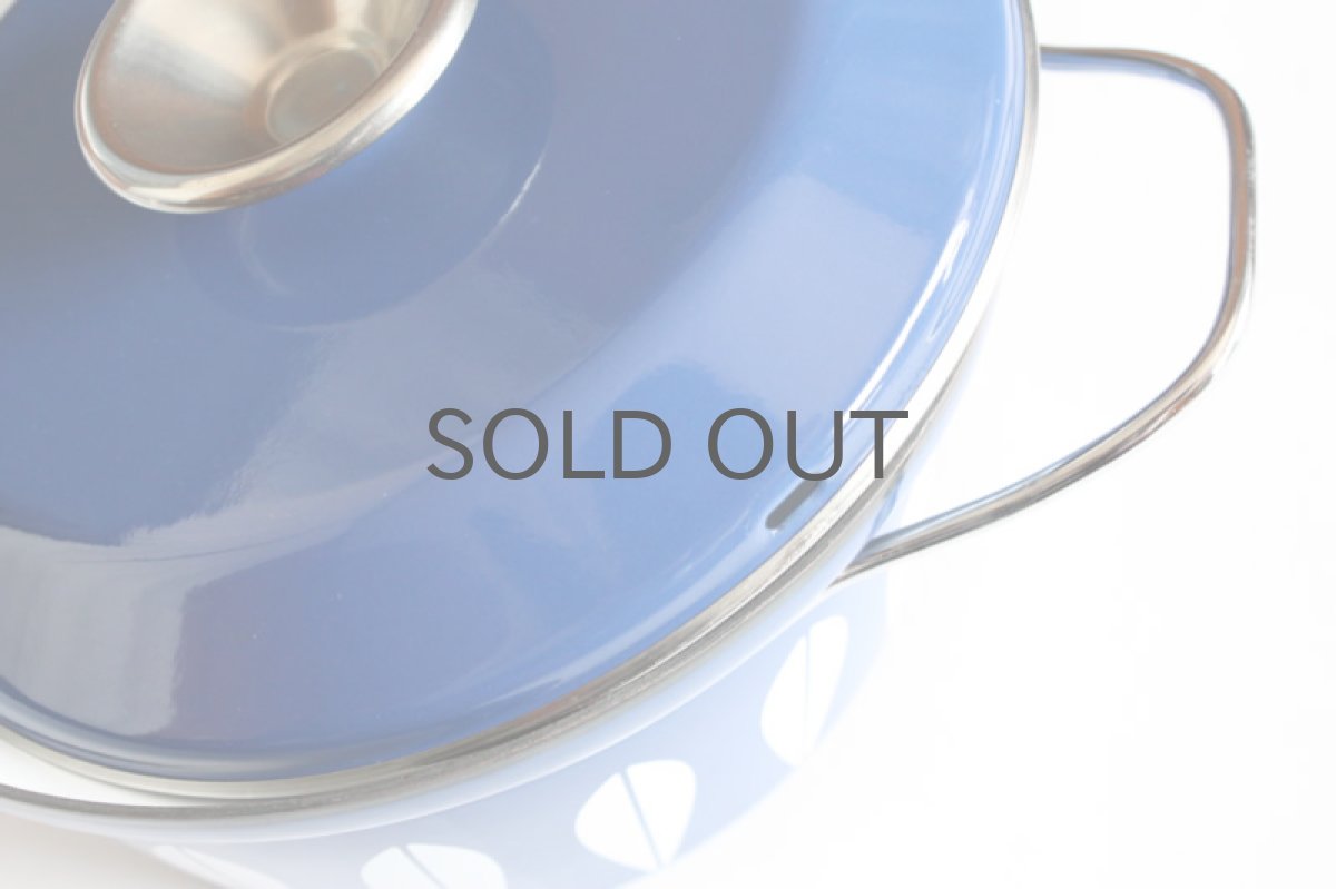 画像2: CATHERINE HOLM Lotus キャサリンホルム未使用 ロータス 両手鍋 22cm ネイビー (2)