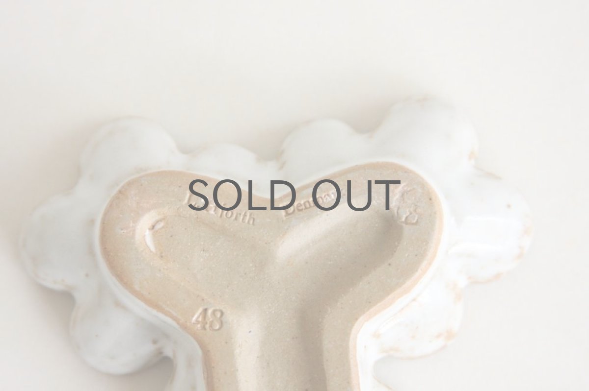 画像4: 北欧雑貨 デンマークL Hjorth製 陶製 フラワーキャンドルスタンド (4)