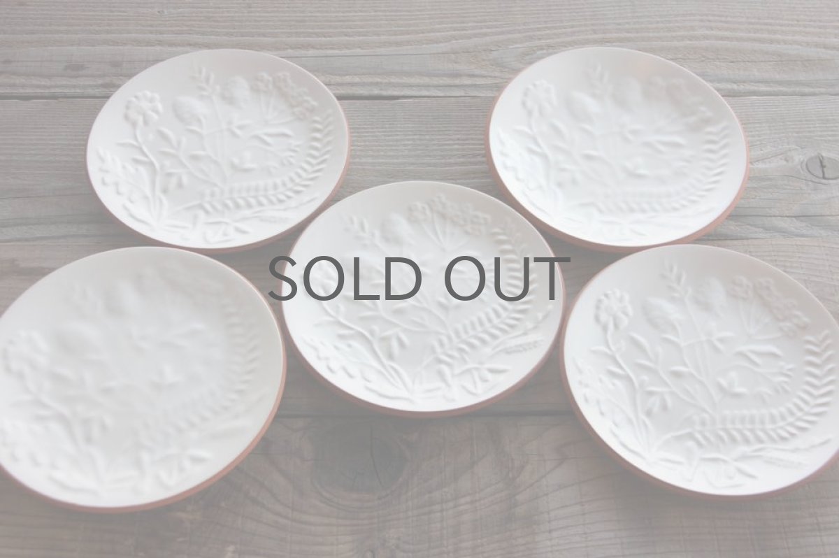 画像11: Nittsjoニトア窯 スウェーデン製 ホワイトプレート 植物柄 (11)