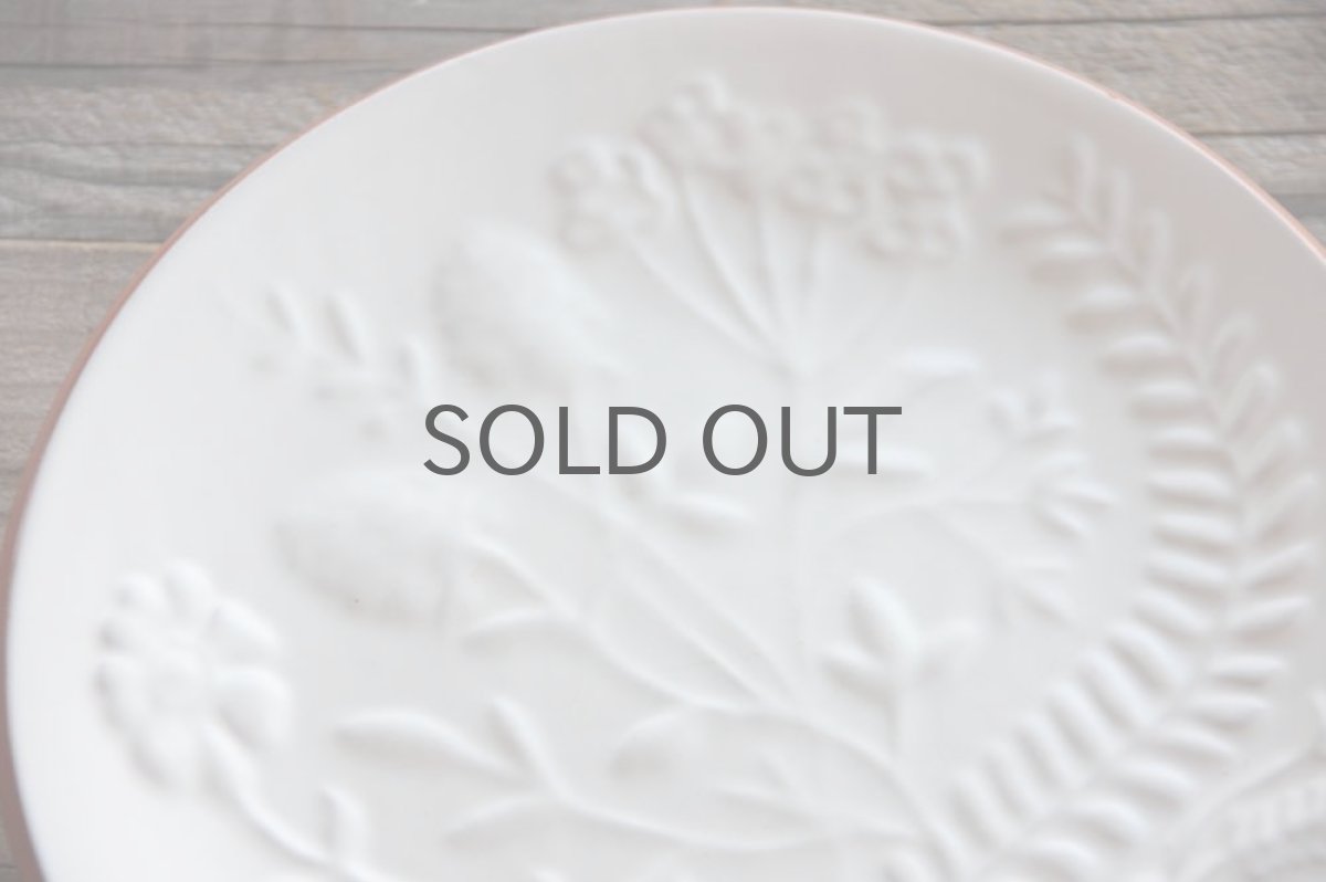 画像2: Nittsjoニトア窯 スウェーデン製 ホワイトプレート 植物柄 (2)