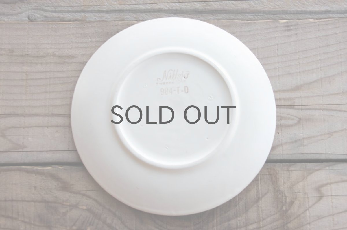 画像10: Nittsjoニトア窯 スウェーデン製 ホワイトプレート 植物柄 (10)