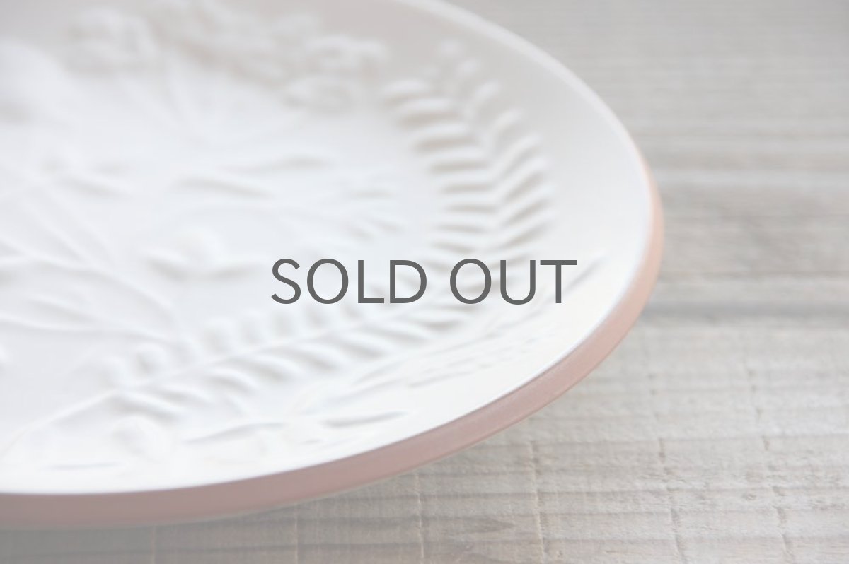 画像3: Nittsjoニトア窯 スウェーデン製 ホワイトプレート 植物柄 (3)