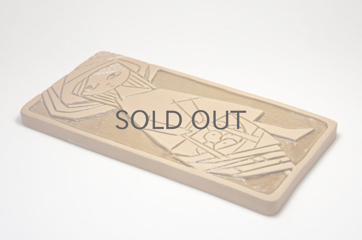 画像4: Abbekås Keramik　陶板の壁掛け 少女 (4)