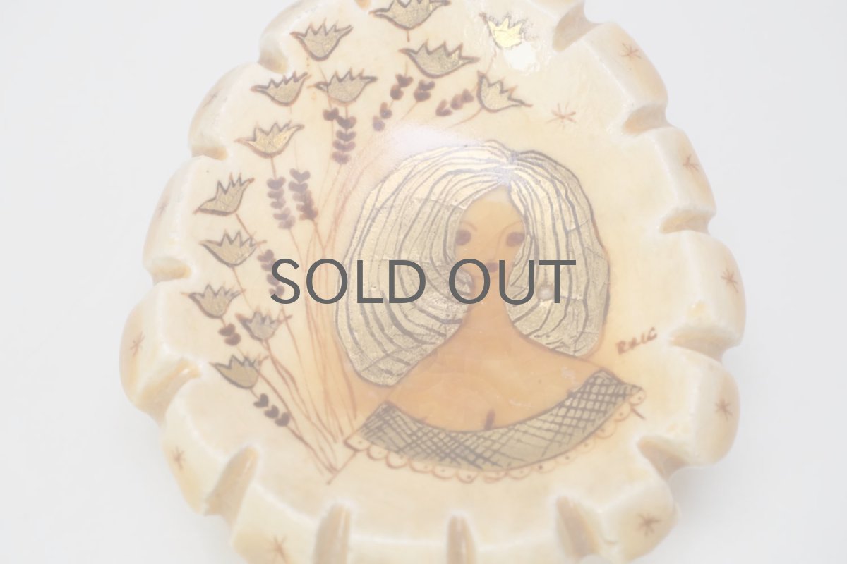 画像2: フィンランド/ライジャ・ラウアンハイモ・コジョネン/陶製壁飾り/ペールオレンジ (2)