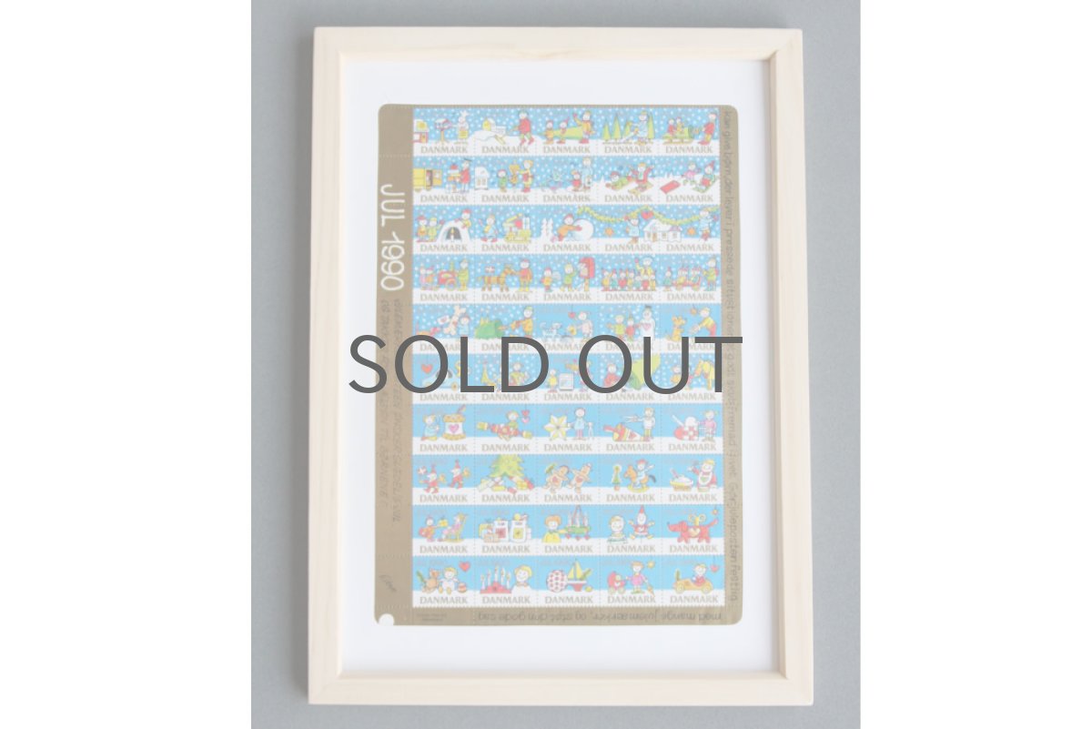 画像2: デンマーク クリスマス切手 ヴィンテージシート フレーム付き 1990年 (2)