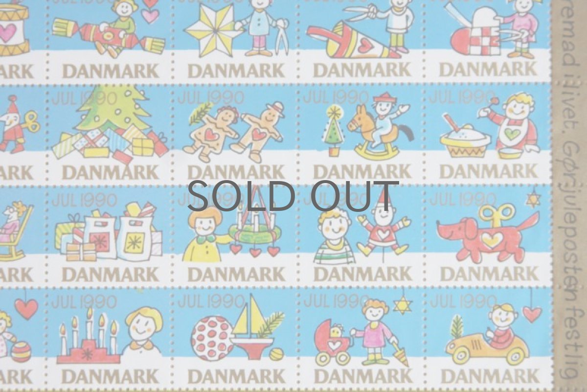 画像4: デンマーク クリスマス切手 ヴィンテージシート フレーム付き 1990年 (4)