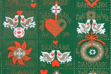 画像1: デンマーク　クリスマス切手　ヴィンテージシート　フレーム付き　1989年 (1)