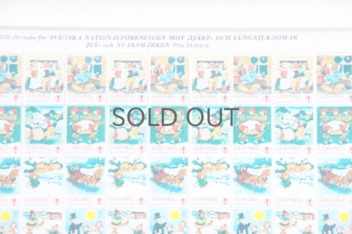 画像3: 北欧スウェーデン/ビンテージクリスマスシート切手/木製フレーム付き/1986年  (3)