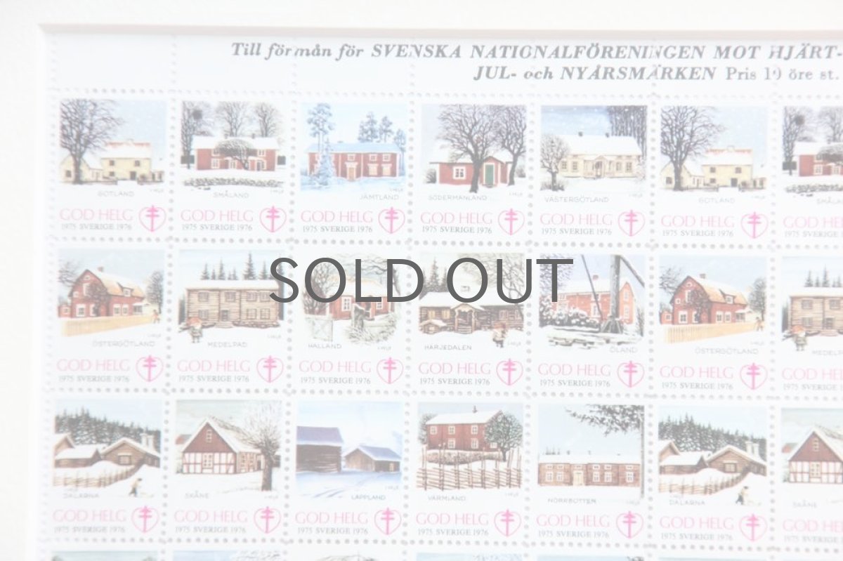 画像2: 北欧デンマーク/ビンテージクリスマスシート切手/木製フレーム付き/1975年  (2)