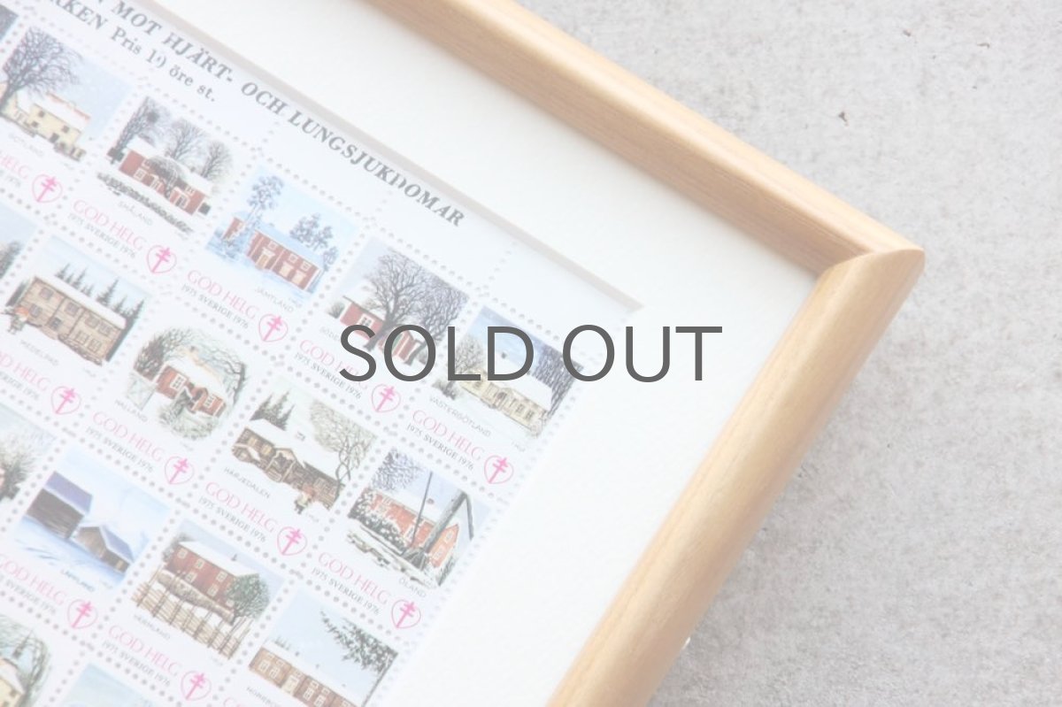 画像4: 北欧デンマーク/ビンテージクリスマスシート切手/木製フレーム付き/1975年  (4)