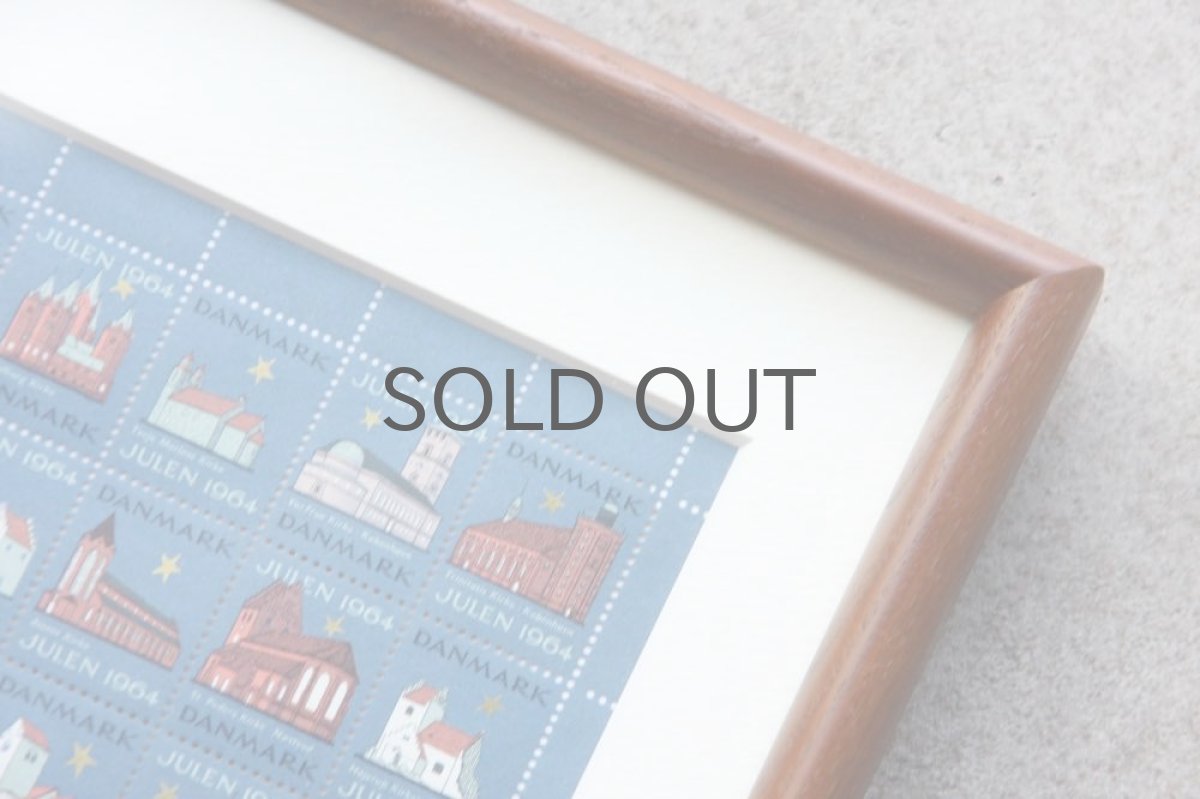 画像4: 北欧デンマーク/ビンテージクリスマスシート切手/木製フレーム付き/1964年　 (4)