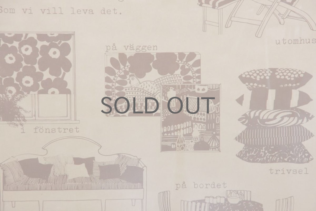 画像2: marimekko/マリメッコ/1978年ビンテージアドバタイズメントポスター/フレーム付き (2)