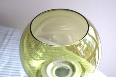 画像3: 北欧ビンテージ雑貨/フィンランド/Riihimaen Lasi/リーヒマエンラシ/キャンドルホルダー/ランタン型/オリーブグリーン (3)